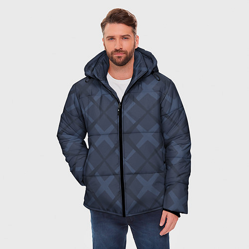 Мужская зимняя куртка Геометрический узор / 3D-Черный – фото 3