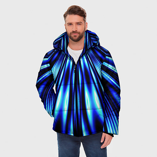 Мужская зимняя куртка Световые Лучи / 3D-Черный – фото 3