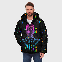 Куртка зимняя мужская Glitch man, цвет: 3D-черный — фото 2