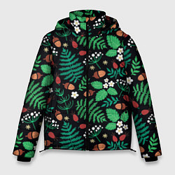 Куртка зимняя мужская Forest leaves, цвет: 3D-черный