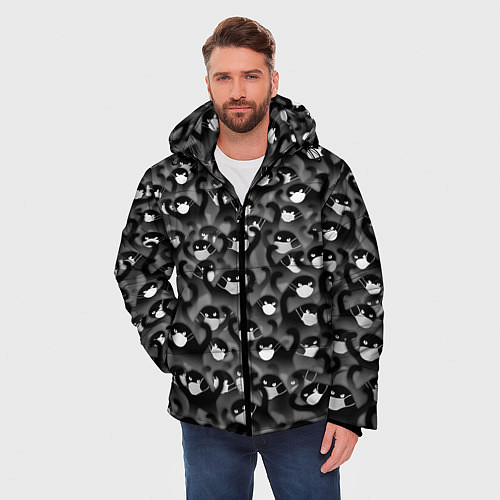 Мужская зимняя куртка Ъуъ съуки в маске / 3D-Черный – фото 3