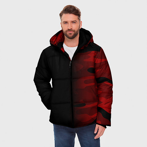 Мужская зимняя куртка RED BLACK MILITARY CAMO / 3D-Черный – фото 3