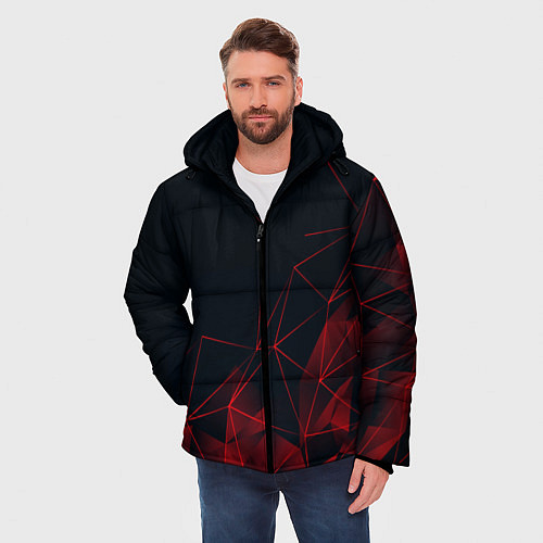 Мужская зимняя куртка RED STRIPES / 3D-Черный – фото 3