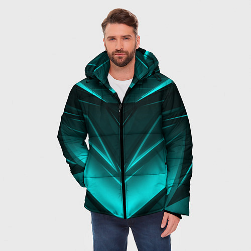Мужская зимняя куртка NEON GEOMETRY STRIPES / 3D-Черный – фото 3