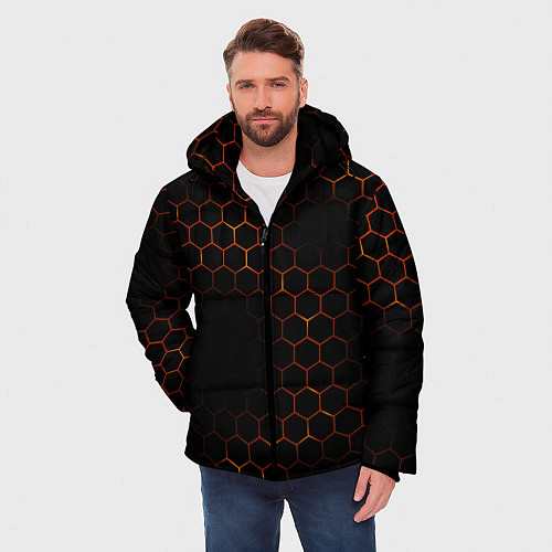 Мужская зимняя куртка ОГНЕННЫЕ СОТЫ / 3D-Черный – фото 3