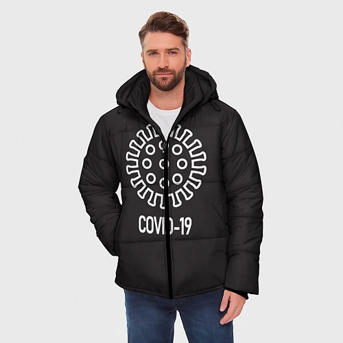 Мужская зимняя куртка COVID-19 / 3D-Черный – фото 3