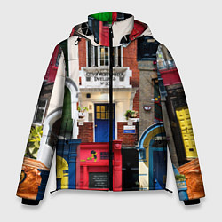 Мужская зимняя куртка London doors цифровой коллаж