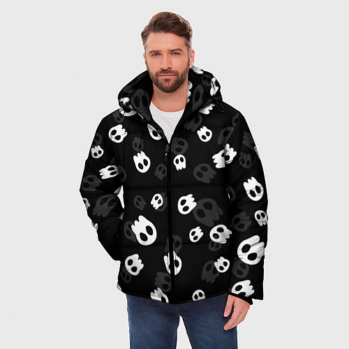 Мужская зимняя куртка НЕОНОВЫЕ ЧЕРЕПА / 3D-Черный – фото 3