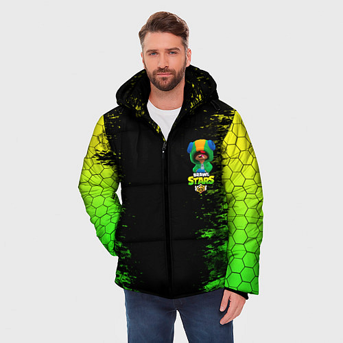 Мужская зимняя куртка Бравл Старс Леон / 3D-Черный – фото 3