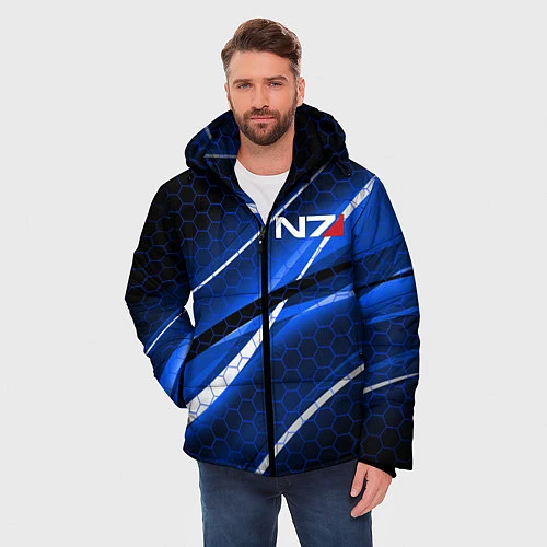Мужская зимняя куртка MASS EFFECT N7 / 3D-Черный – фото 3