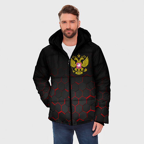 Мужская зимняя куртка РОССИЯ / 3D-Черный – фото 3