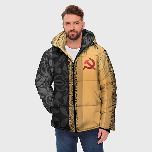 Мужская зимняя куртка СССР / 3D-Черный – фото 3