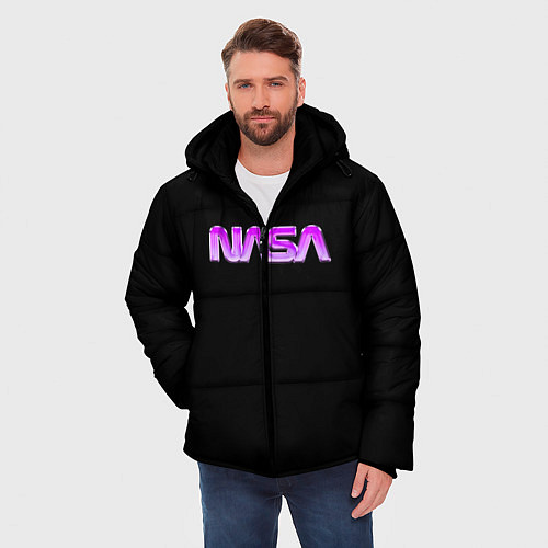 Мужская зимняя куртка NASA / 3D-Черный – фото 3