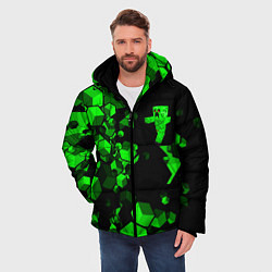 Куртка зимняя мужская MINECRAFT CREEPER, цвет: 3D-черный — фото 2