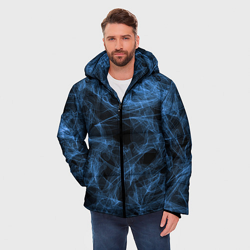Мужская зимняя куртка Синий дым / 3D-Черный – фото 3