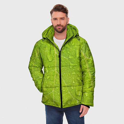 Мужская зимняя куртка Листок с росой / 3D-Черный – фото 3