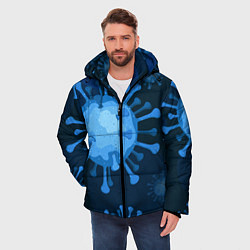 Куртка зимняя мужская Сorona virus infection, цвет: 3D-черный — фото 2
