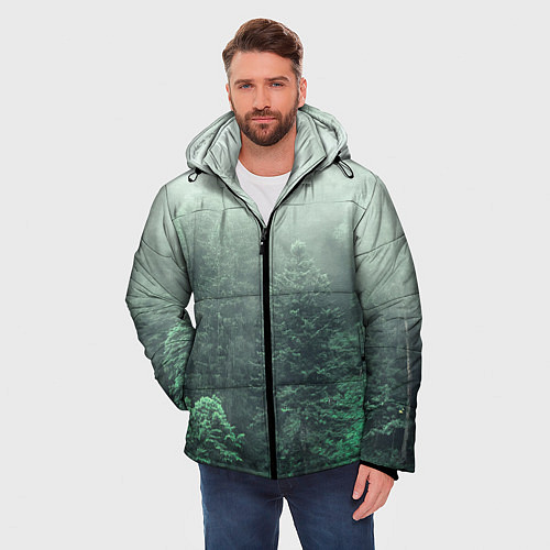 Мужская зимняя куртка Туманный лес / 3D-Черный – фото 3