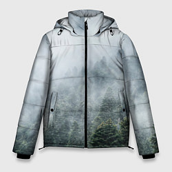 Куртка зимняя мужская Туманный лес, цвет: 3D-черный