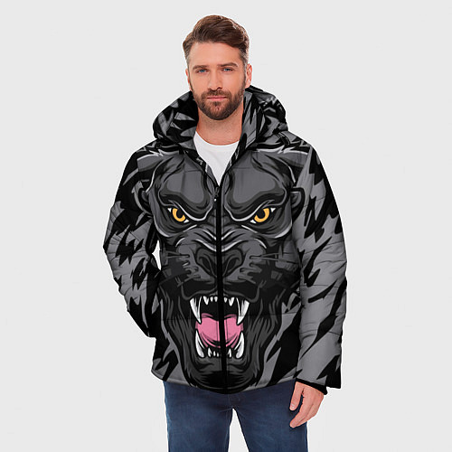 Мужская зимняя куртка Зверь / 3D-Черный – фото 3