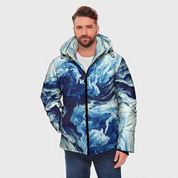Куртка зимняя мужская Абстракция смешивание разводы, цвет: 3D-черный — фото 2