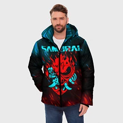 Куртка зимняя мужская CYBERPUNK 2077 SAMURAI, цвет: 3D-черный — фото 2