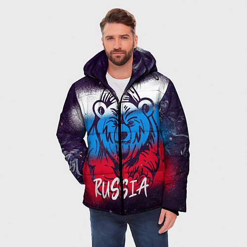 Мужская зимняя куртка Russia Bear / 3D-Черный – фото 3