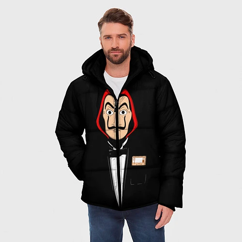 Мужская зимняя куртка Бумажный Дом / 3D-Черный – фото 3