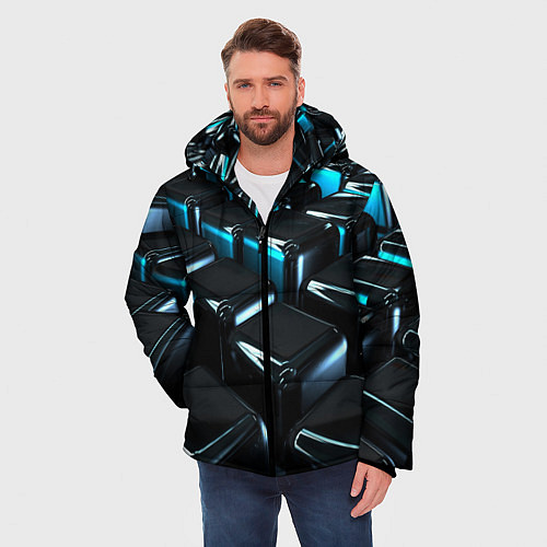 Мужская зимняя куртка ТЕКСТУРА / 3D-Черный – фото 3