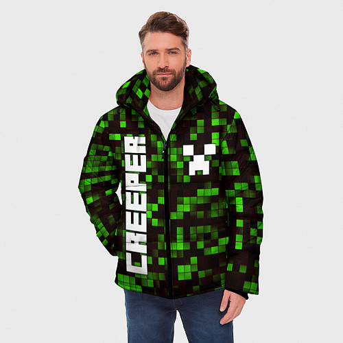 Мужская зимняя куртка MINECRAFT CREEPER / 3D-Черный – фото 3