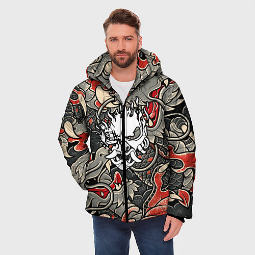 Мужская зимняя куртка CYBERPUNK2077 SAMURAI / 3D-Черный – фото 3