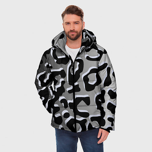 Мужская зимняя куртка Print / 3D-Черный – фото 3