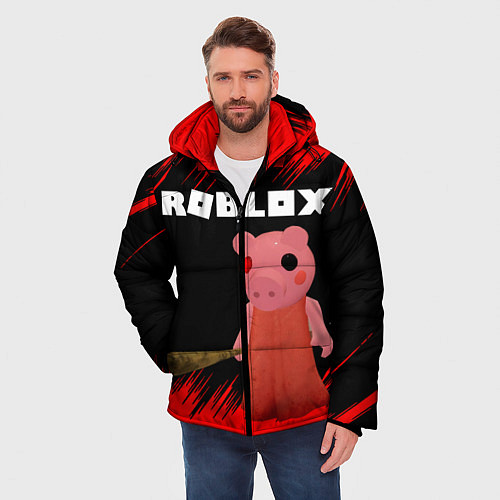 Мужская зимняя куртка Roblox Piggy / 3D-Черный – фото 3