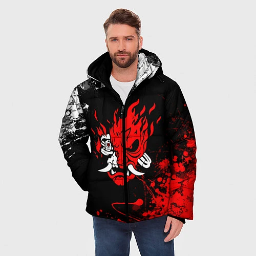 Мужская зимняя куртка CYBERPUNK 2077 / 3D-Черный – фото 3