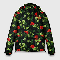 Куртка зимняя мужская Цветочный сад, цвет: 3D-черный