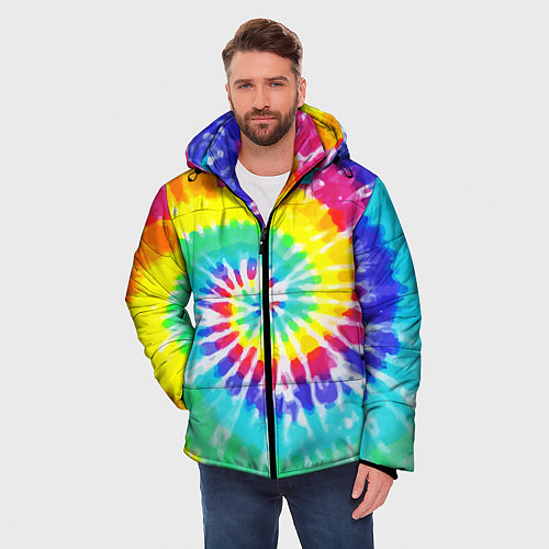 Мужская зимняя куртка TIE-DYE СТЕНА / 3D-Красный – фото 3