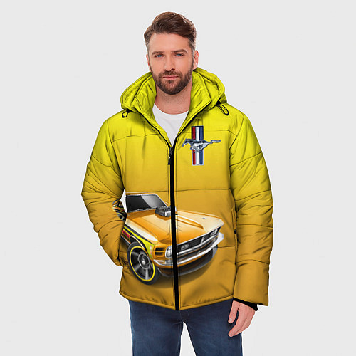 Мужская зимняя куртка Ford mustang - motorsport / 3D-Черный – фото 3