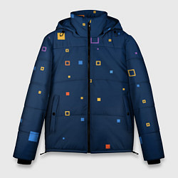 Куртка зимняя мужская Геометрия дождь, цвет: 3D-черный