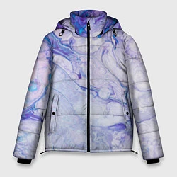 Куртка зимняя мужская Разводы сиреневой краской, цвет: 3D-светло-серый