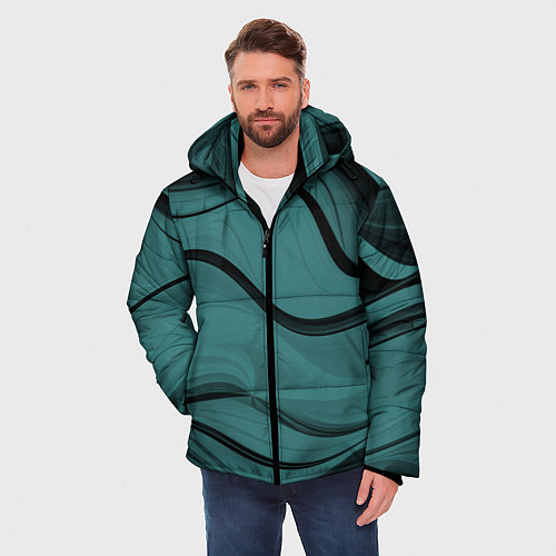 Мужская зимняя куртка Абстракция / 3D-Черный – фото 3