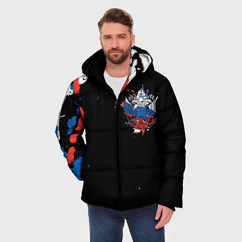 Мужская зимняя куртка Герб / 3D-Черный – фото 3