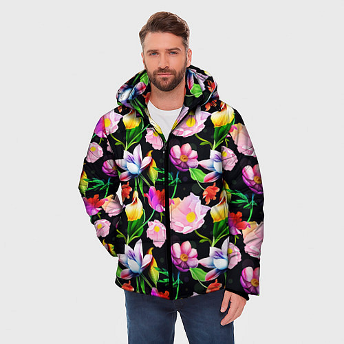 Мужская зимняя куртка Разноцветие / 3D-Черный – фото 3