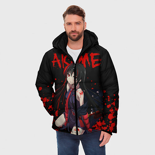 Мужская зимняя куртка Убийца Акаме / 3D-Черный – фото 3