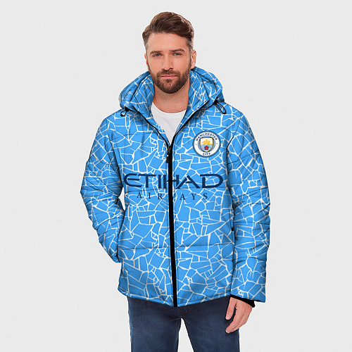 Мужская зимняя куртка Manchester City 2021 Home Kit / 3D-Черный – фото 3