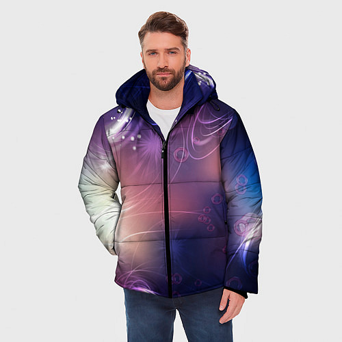 Мужская зимняя куртка Абстракция / 3D-Черный – фото 3