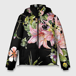 Куртка зимняя мужская Букет лилий, цвет: 3D-светло-серый