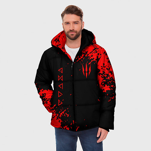 Мужская зимняя куртка The Witcher / 3D-Красный – фото 3