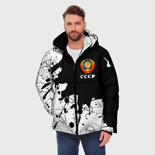 Мужская зимняя куртка СССР USSR / 3D-Черный – фото 3