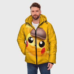 Куртка зимняя мужская Pikachu Pika Pika, цвет: 3D-светло-серый — фото 2