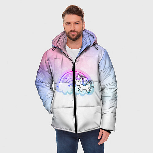 Мужская зимняя куртка Единорог / 3D-Черный – фото 3